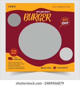 Burger social media post Template