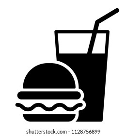 Burger with soft drink