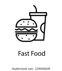 Burger with soft drink is fast food Burger with soft drink is fast food