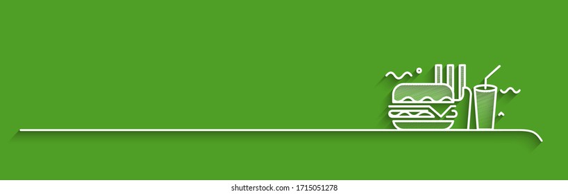 Burger mit Softdrink-Vektorillustration-Banner, Plakatdesign.