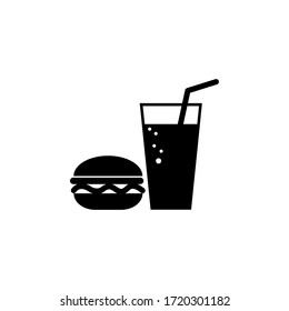 Burger with soft drink vector icon