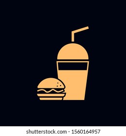 Burger with soft drink vector icon.food and drink icon set.vector eps 10