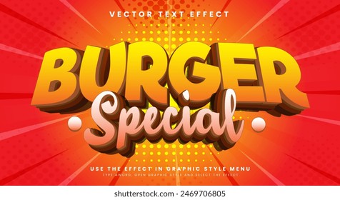 Burger Special editable text effect Template suitable for food product