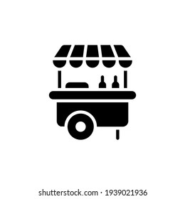 Burger Stall Icon In Vector. Logotype