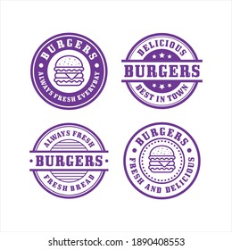 Burger stamps design premium collection