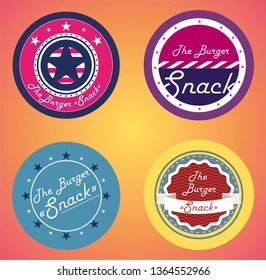 Burger stickers logos