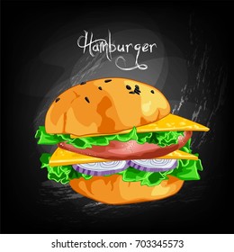 Burger poster– stock illustration