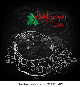 Burger poster– stock illustration