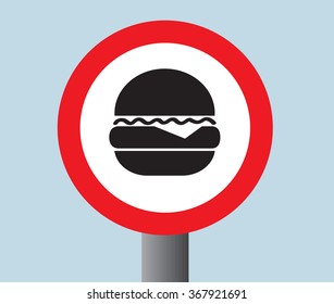 burger stop road sign vector illustration,