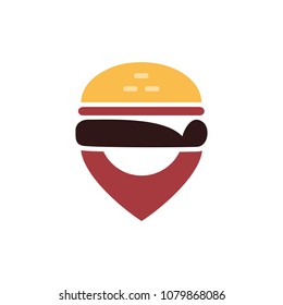 Burger Store Location Pin Symbol