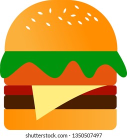 burger with a strong spicy taste. the symbol of the burger - vector