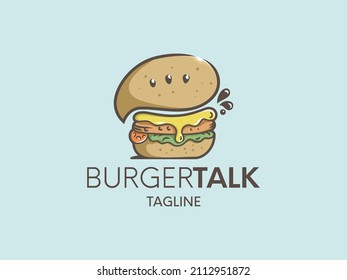 BURGER CON LA PLANTILLA DE LOGOTIPO CREATIVO DE LA FIRMA DE TALLA