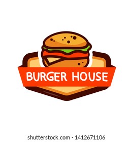 burger tasty emblem design isolated vector illustration