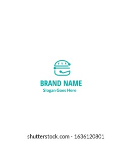 Burger Tech Logo Template Design Vector, Emblem, Design Concept, Creative Symbol, Icon