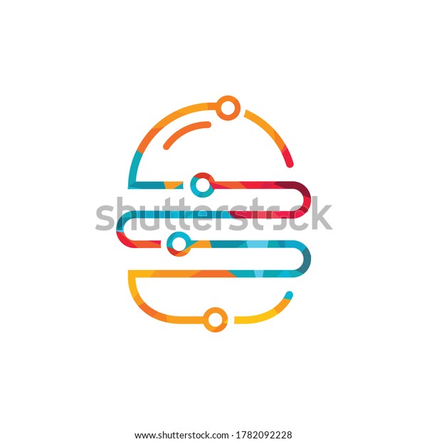 Burger tech vector logo\
design.	