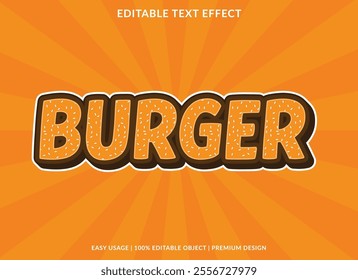 burger text effect editable template playful color style use for business logo and brand