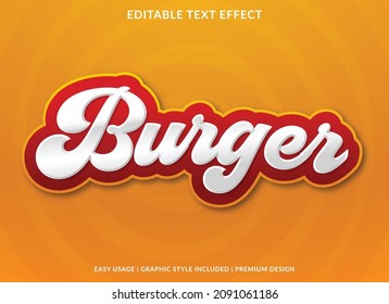 burger text effect template with bold and modern style use for business brand and logo