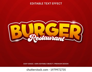 burger text effect template design with modern and abstract style use for business logo and brand