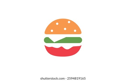 a burger themed graphic image, on a white background. vector graphic base.