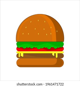 a burger with thick buns and melted cheese