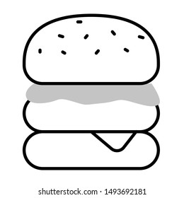 burger thin line vector icon