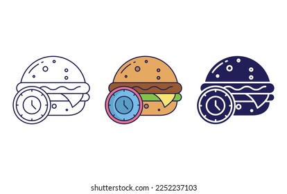 Burger time icon vector illustration