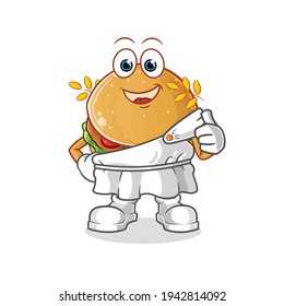 burger with traditional greek clothing cartoon. cartoon mascot vector