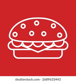 Burger trendy niedlichen Design nützlich weiß kreativen Vektor Illustration Kunst bunt roten Hintergrund.eps