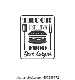 Diseño de etiqueta de camión de hamburguesas