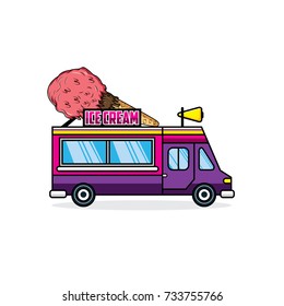 Burger truck vector illustration