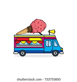 Burger truck vector illustration