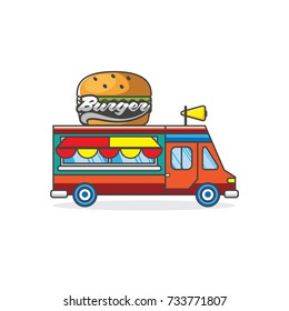 Burger truck vector illustration