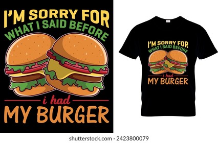 Burger T-shirt Design. Graphic and Illustration.