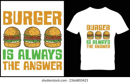 Burger t-shirt design vector graphic.