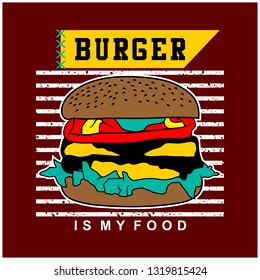 BURGER typography design,vector illustration