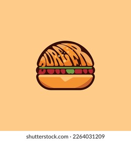 Vector de diseño de logotipo de tipografía de hamburguesas