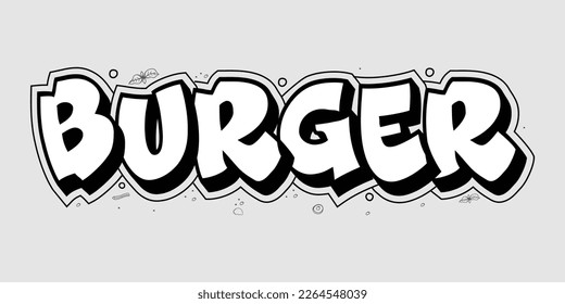 Burger Typografie - Burger Logo - Burger Text 3d