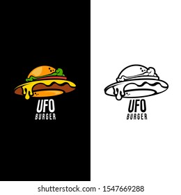 burger with ufo shape logo vector