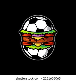 Burger-Vektorgrafik-Illustration auf isoliertem Hintergrund. Ball Shaped Burger Vektorgrafik. Logo-Konzept.