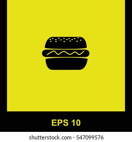 Burger vector black icon. Isolated illustration. Business picture.