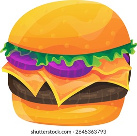 Vetor de hambúrguer Desenho de cores Design Gráfico Eat
