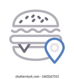 burger vector color line icon 