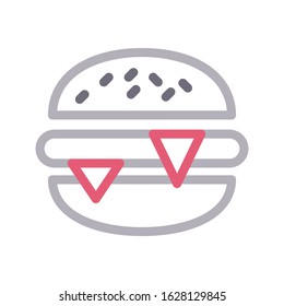 burger vector color line icon 