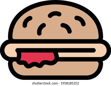 burger vector color line icon