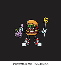 Hamburger Vektor-Dingbong-Hecht-Karikatur