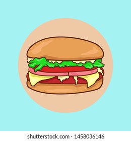 Burger vector design, cute burger, vector eps 10.