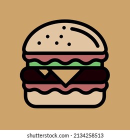 burger vector design fast food cafe shop logo