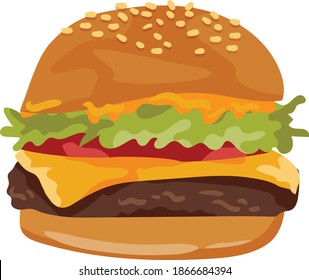 Burger Vektordesign-Illustration Käseburger