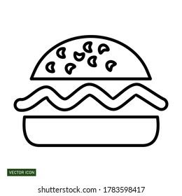 
a burger. vector design with outline style. simple design