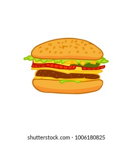 burger vector doodle sketch illustration